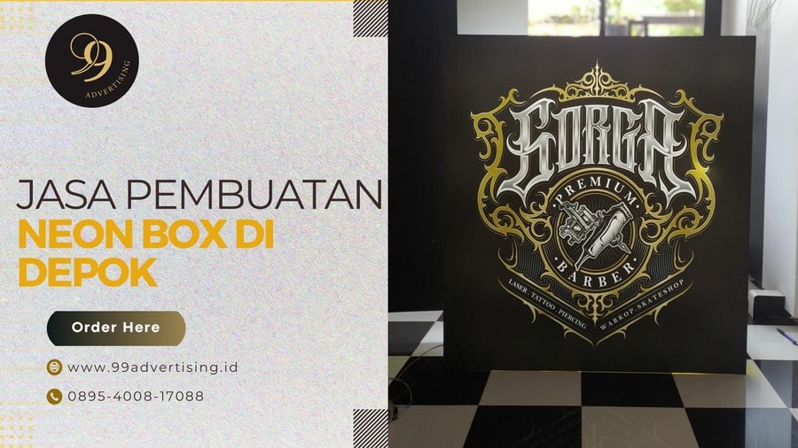 Jasa Pembuatan Neon Box di Depok, Murah Bergaransi