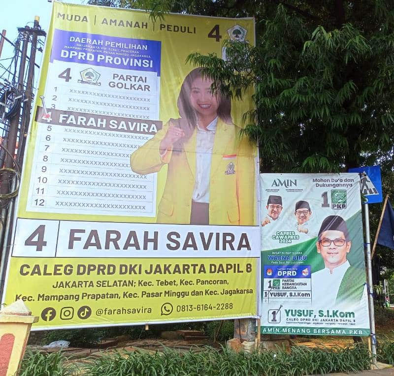 pemasangan umbul umbul caleg dprd jakarta