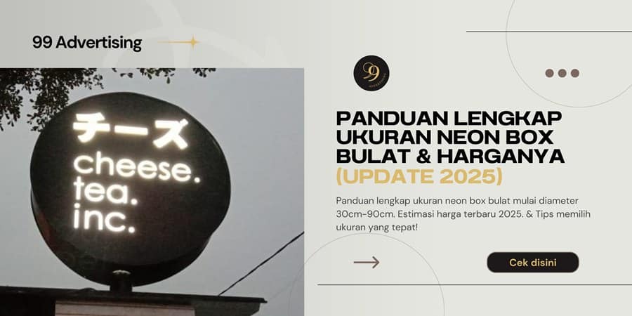ukuran neon box bulat